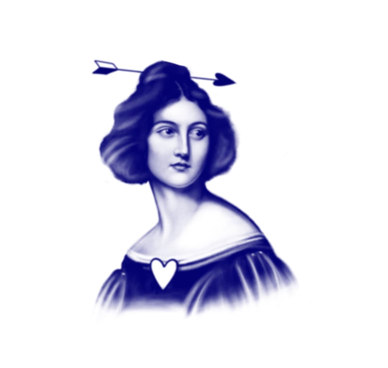 Lady w heart arrow thru hair