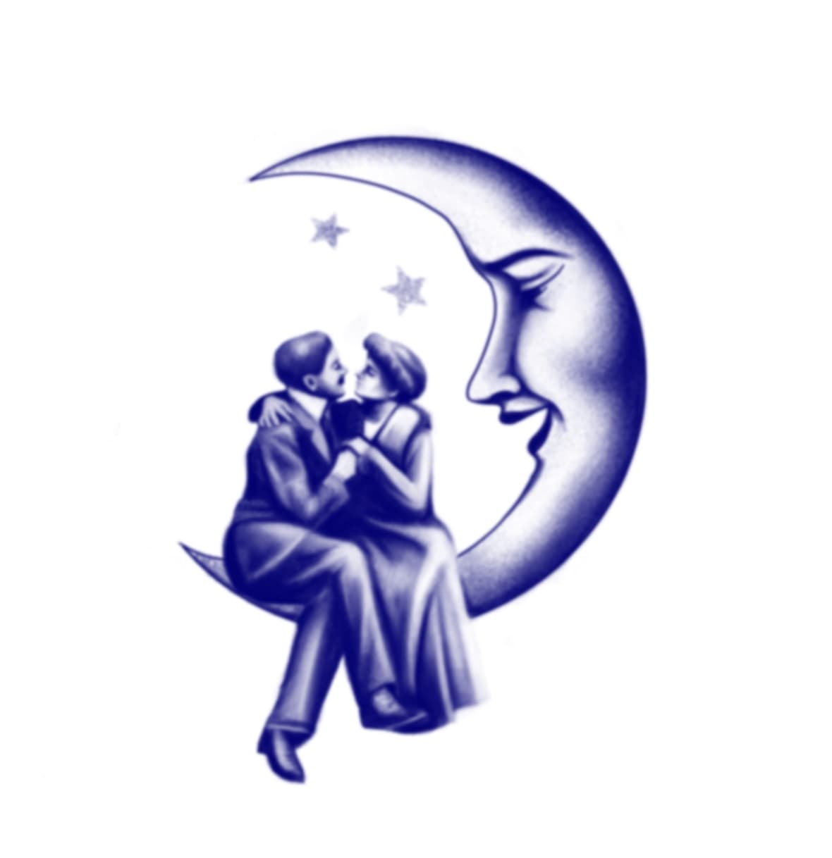 Couple on moon